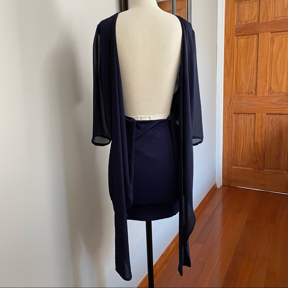 Back and bridge navy mini dress. - Picture 10 of 11